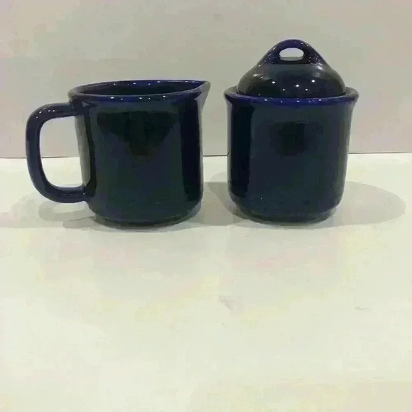 Cobalt Blue Color Connection Creamer and Sugar - Picture 1 of 7